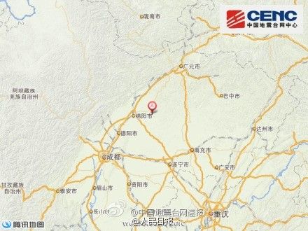 绵阳市梓潼县发生4