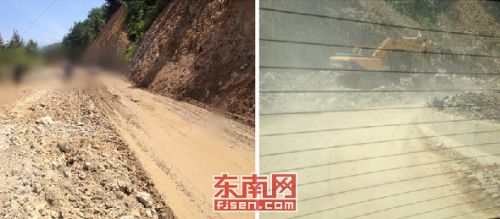 部分路段还未铺上路基，还有挖掘机还在钩边坡，工程进度堪忧