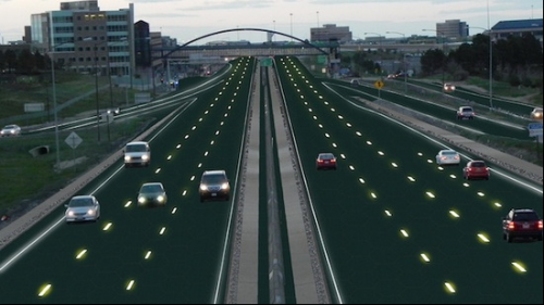 新型的智能道路技术什么样?公路内置太阳能板\/道路发光