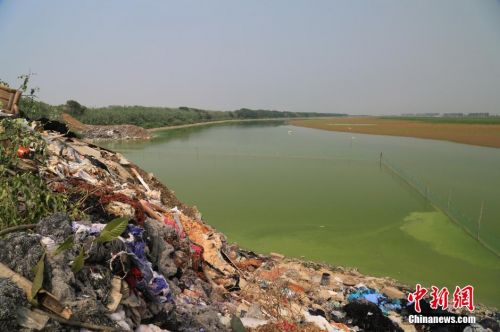 浙江余姚杭州湾海涂现七彩油污 5