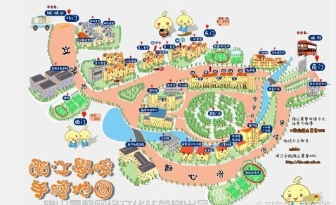 闽江学院手绘地图