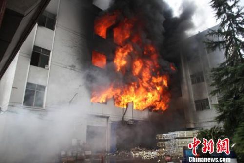 浙江义乌一塑料制品厂着火 圣诞用品付之一炬(图)