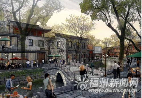 三捷河沿岸步行街效果图3