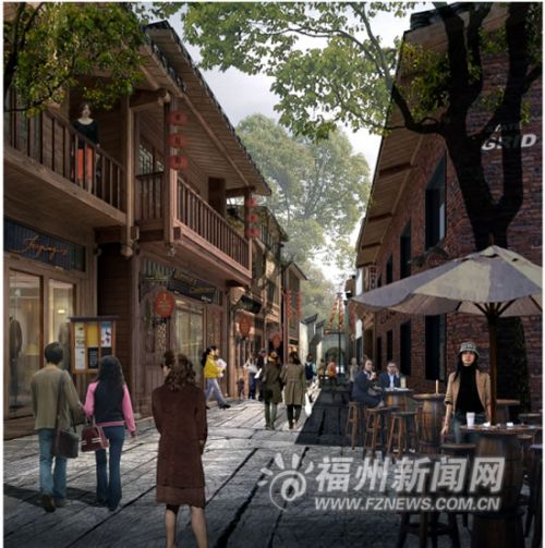 三捷河沿岸步行街效果图2