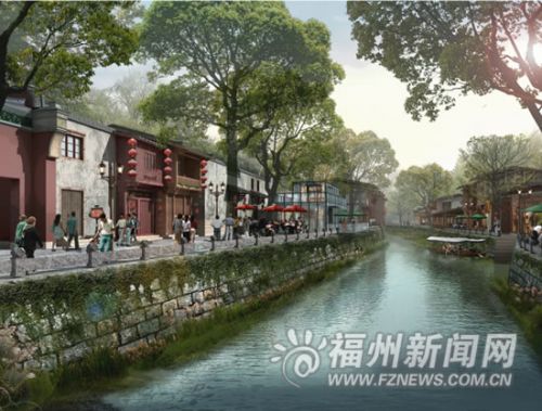 三捷河沿岸步行街效果图