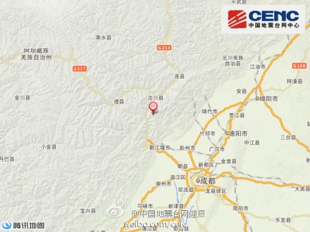 四川都江堰市发生3.1级地震