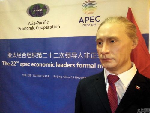 。图为普京蜡像
