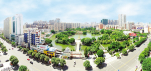 富美芗城，宜居宜业。图为芗城市区一瞥