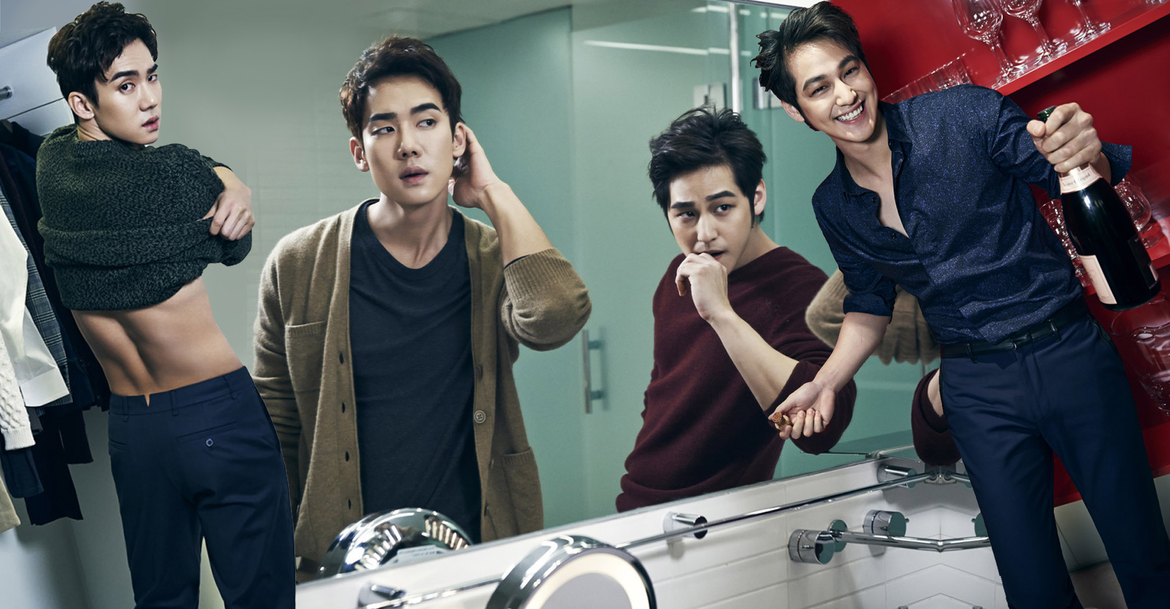 柳演錫金汎全新時(shí)尚寫真曝光 下棋對(duì)飲露性感腰肢帥氣十足