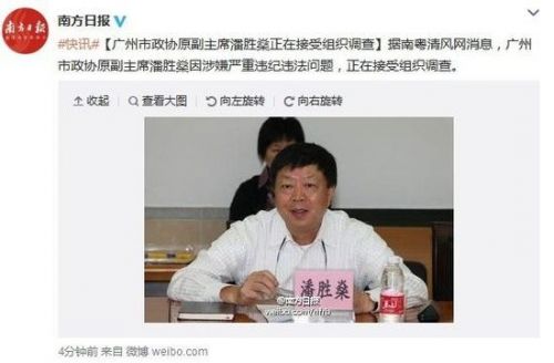 报道称潘胜?涉嫌泄露中方内部消息获益被调查