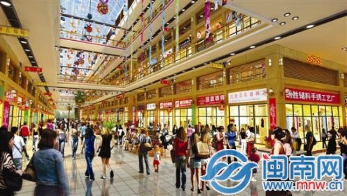 石狮辅料城将于本月15日正式对外试营业，这是内部效果图