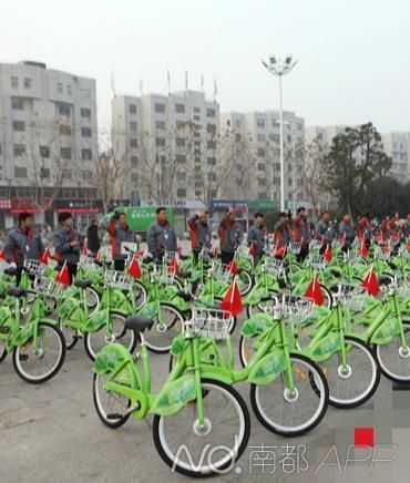 阜阳采购的公共自行车。