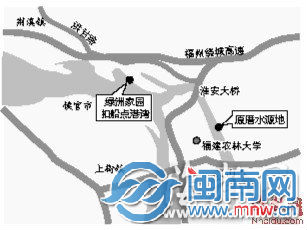 扣船点下游约五公里就是原厝水源地 杰清制图