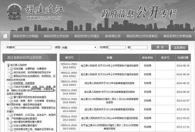 昨日，连江县政府官网上，此前未更新的信息已更新
