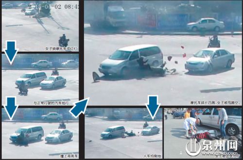 事发晋江安海鸿江路桥头浦边路口，骑车女子被紧急送医