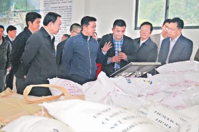 邓本元、杜源生等市领导详细了解清流展化化工公司生产经营情况。