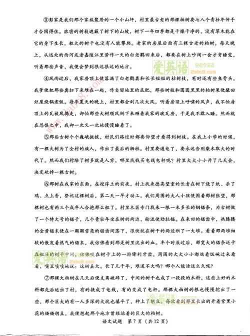 2015年福建高三省质检语文试题7