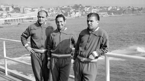 迪斯蒂法诺、亨托、普斯卡什(从左到右)