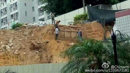 福建理工学校工地挖出明朝古墓