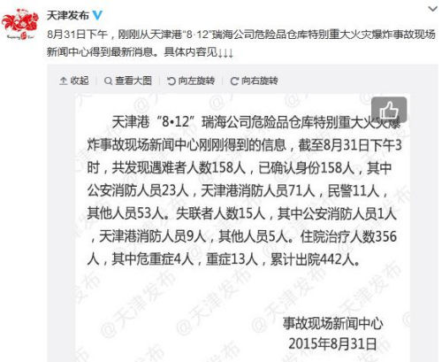 天津发布微博