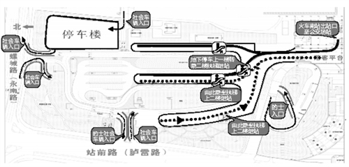 福州火车南站交通枢纽站路线图