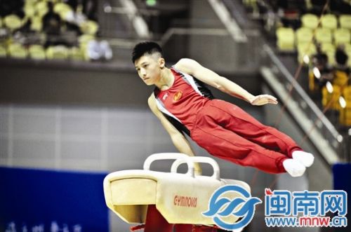 翁浩鞍马动作飘逸