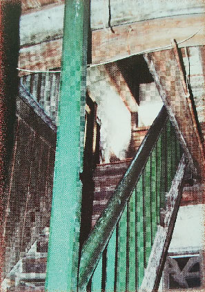 1917 年春季创办女学校舍旧址（二楼教室阶梯）