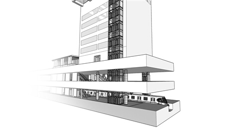 地铁站“空中小区”示意图