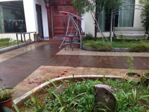 散落在王家院子里的血迹