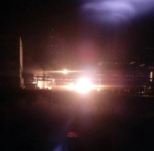 抚顺化工厂爆炸现场图片 火光冲天无人员伤亡