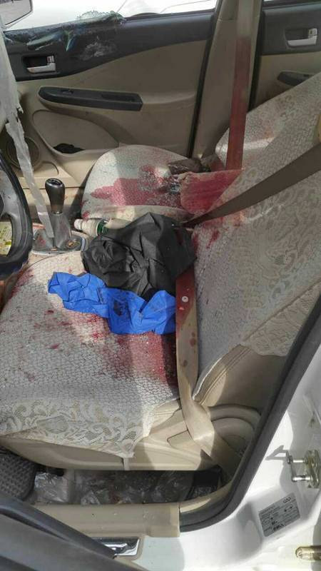 车内驾驶室血迹斑斑