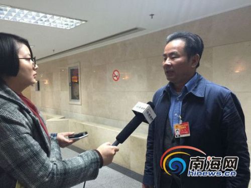 海南省人大代表、三沙市委书记、市长肖杰接受南海网记者专访。南海网记者李晓梅 摄
