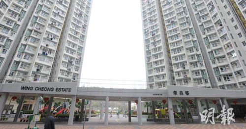 图为案发的荣昌邨。香港《明报》网站