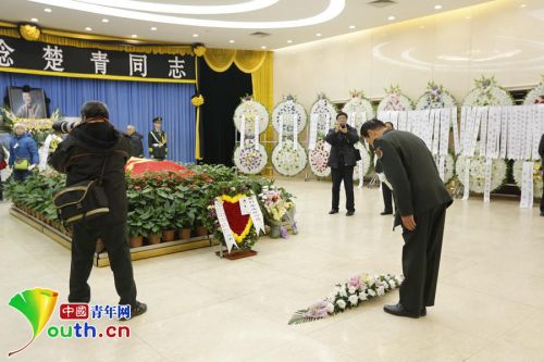 2月25日，楚青遗体告别仪式在京举行。中国青年网记者张炎良摄