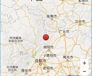 四川绵阳北川县发生3.0级地震震源深度10公里