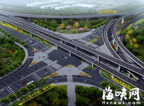 尤溪洲大桥南桥头环岛拆除改造后的效果图