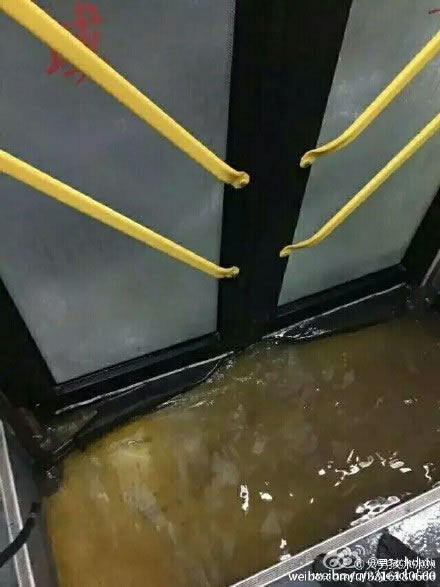 积水漫进33路公交