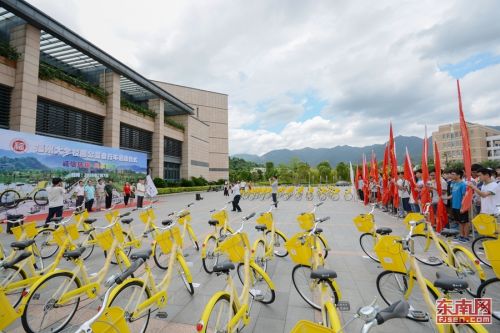 僵尸车变身小黄蜂 福大启动校园公益自行车