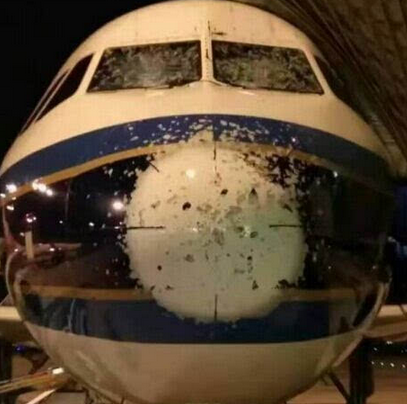 航班被砸成麻子脸 揭秘事件始末现场图及维修费(图)