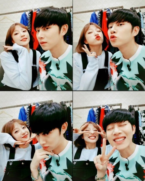 hani晒与金希澈合影 向《一周偶像》观众道别