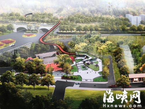 金鸡山公园东入口将从金鸡山隧道上方接入到散花台附近（效果图）