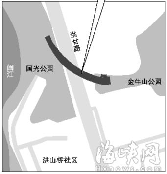 跨洪甘路大桥位置示意图　建宇 制图