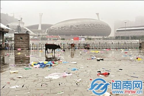 五月天泉州演唱会后 海峡体育中心再次成垃圾