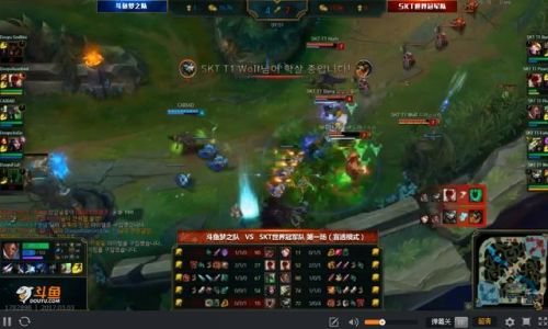 斗鱼TV主播队vs韩国SKT战队 HUNI卢锡安和小