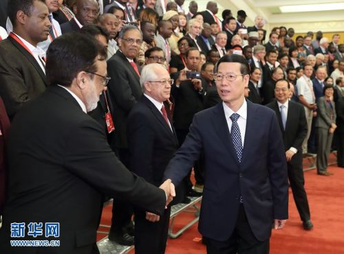 张高丽会见2017&ldquo;一带一路&rdquo;媒体合作论坛外方代表