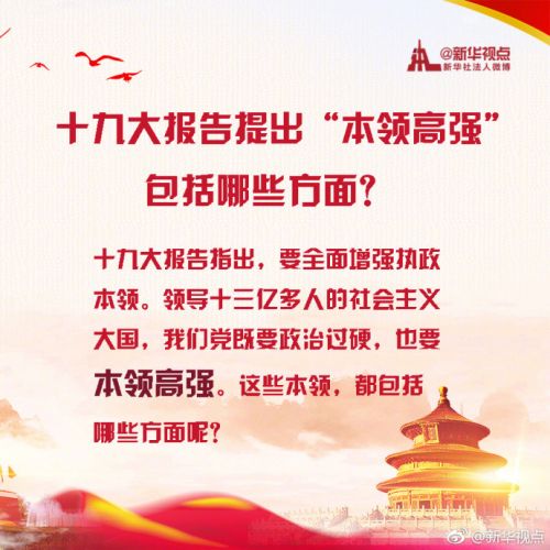 十九大报告提出“本领高强”，包括这些方面！