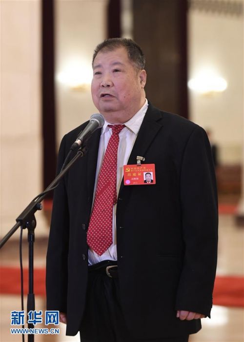 10月19日，中国共产党第十九次全国代表大会代表凌解放在北京人民大会堂接受采访。新华社记者 申宏 摄