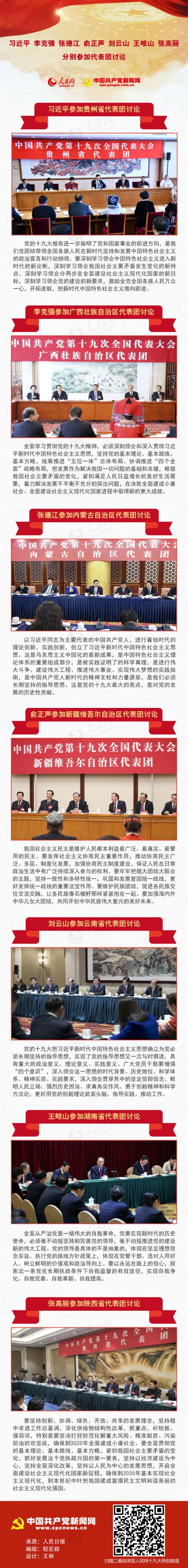 图解：习近平李克强张德江俞正声刘云山王岐山张高丽分别参加代表团讨论