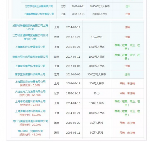 （天眼查张小雷担任商业角色截图）