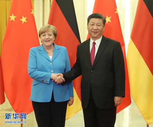 5月24日,国家主席习近平在北京人民大会堂与德国总理默克尔举行会晤。 新华社记者 刘卫兵 摄
